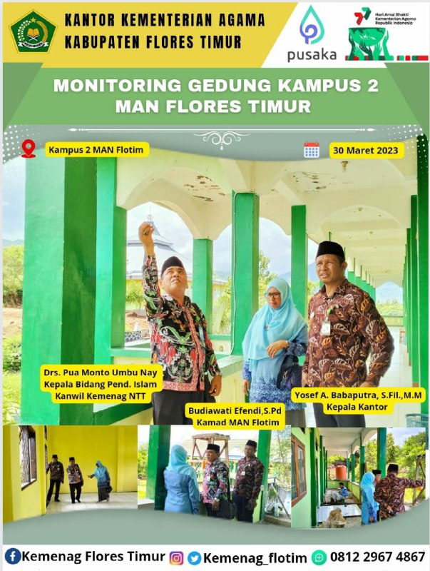 Foto - Kabid Pendis Monitoring Gedung Perpustakaan Dan Persiapan Gedung SBSN MAN Flores Timur